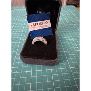 Vintage Jospeh Esposito Sterling Silver CZ Dome Ring Size 7